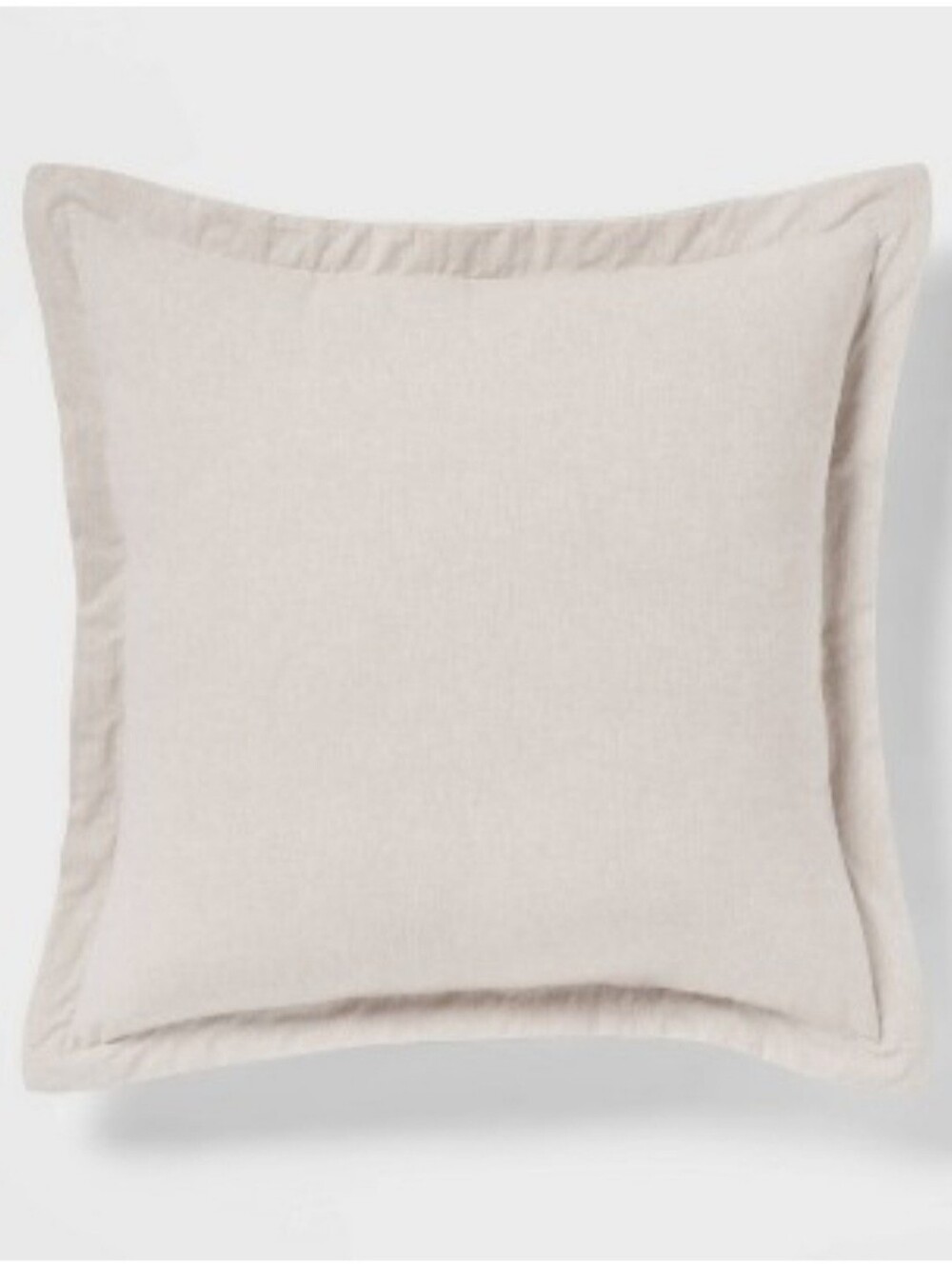 Threshold Euro Cotton Linen Blend Chambray Decorative Throw Pillow Natural